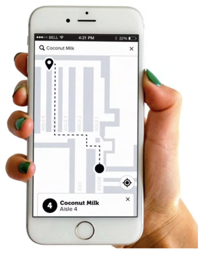 Aisle navigation on phone